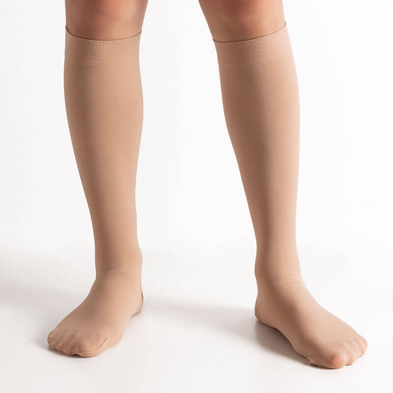 nude color closed toe compression socks