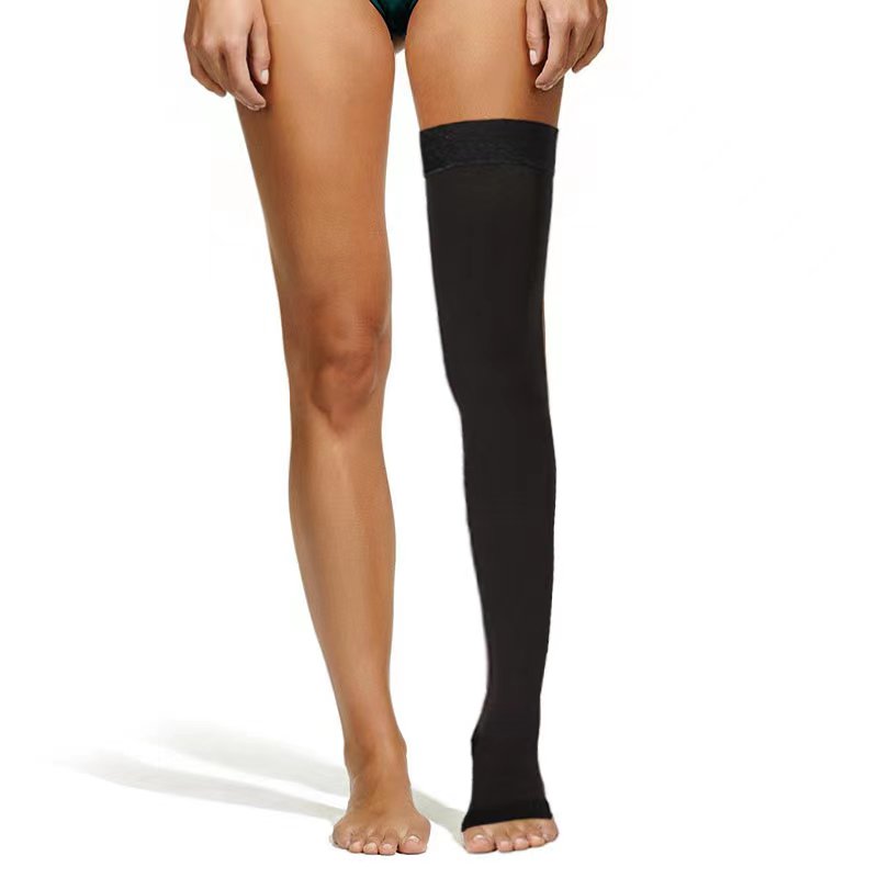 Beister Thigh High Footless Compression Sleeves with Silicone Band for  Women & Men, Firm 20-30 mmHg Graduated Support for Varicose Veins, Edema,  Flight : Amazon.in: Health & Personal Care