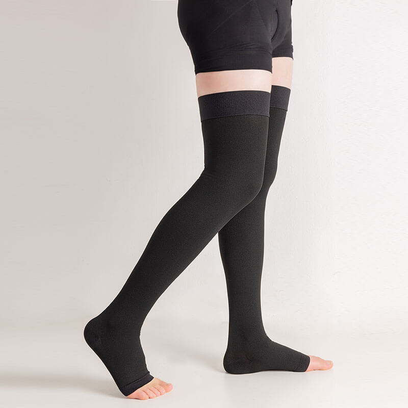 black color unisex thigh high socks